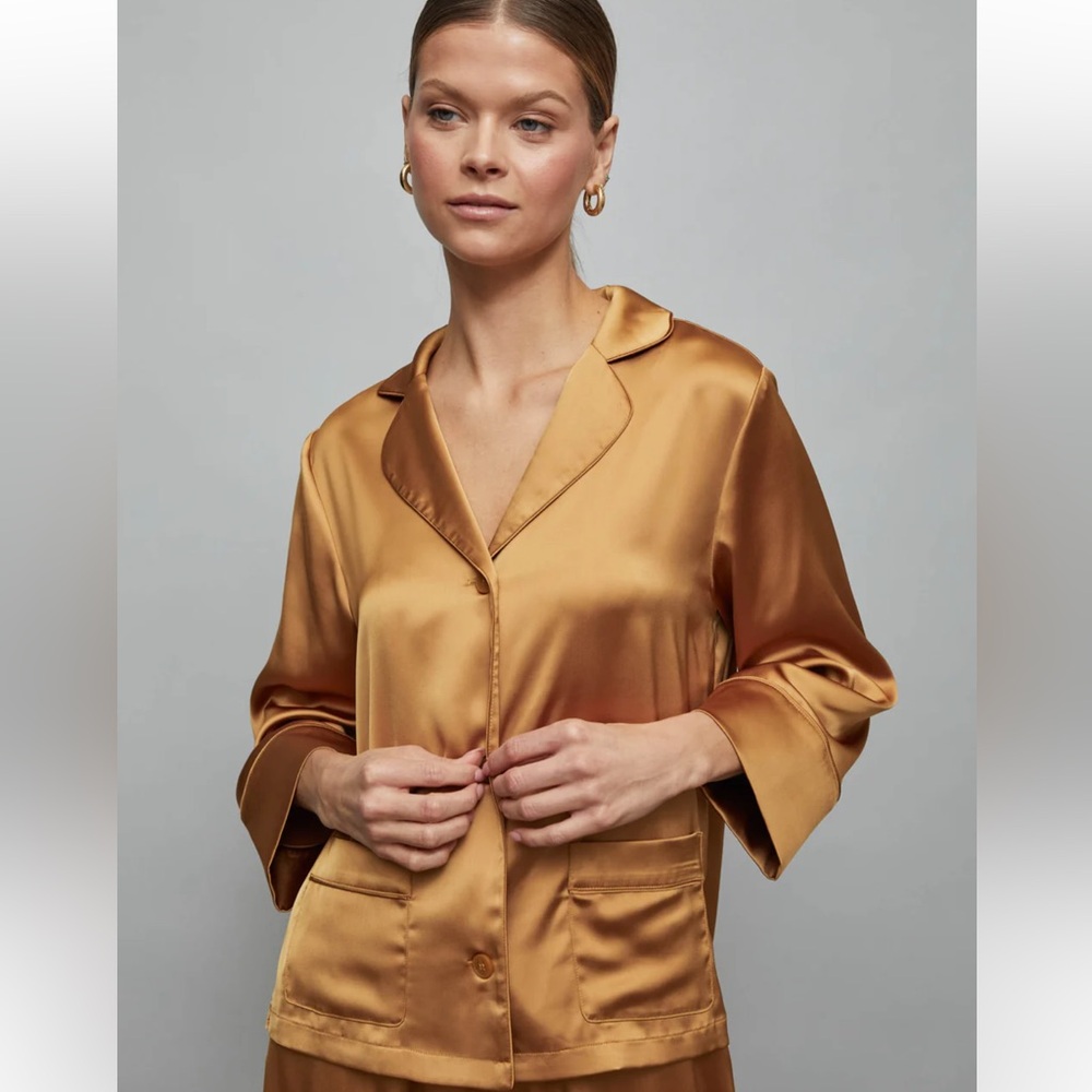 CARBON38 Satin Resort Top in Rust - Picture 3 of 11